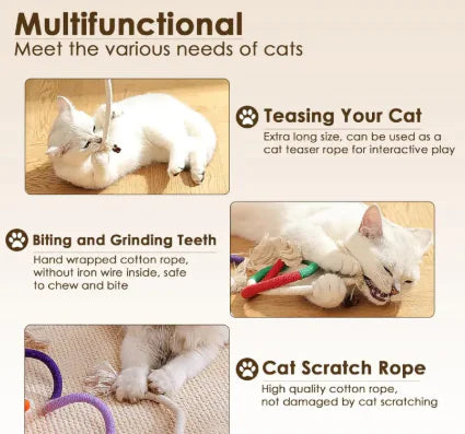 Cotton Rope Cat Chew Toy with Silvervine Fruit