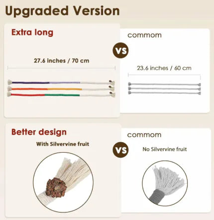 Cotton Rope Cat Chew Toy with Silvervine Fruit