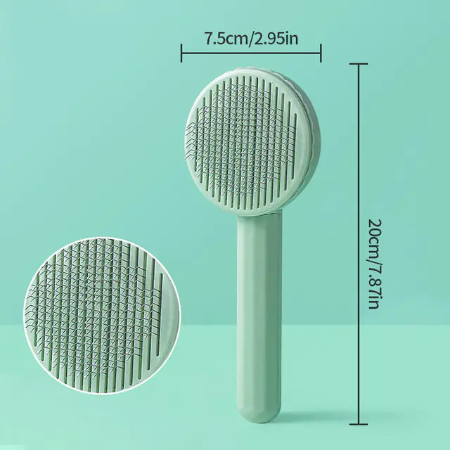 Self-Cleaning Pet Grooming Slicker Brush for Cats & Dogs