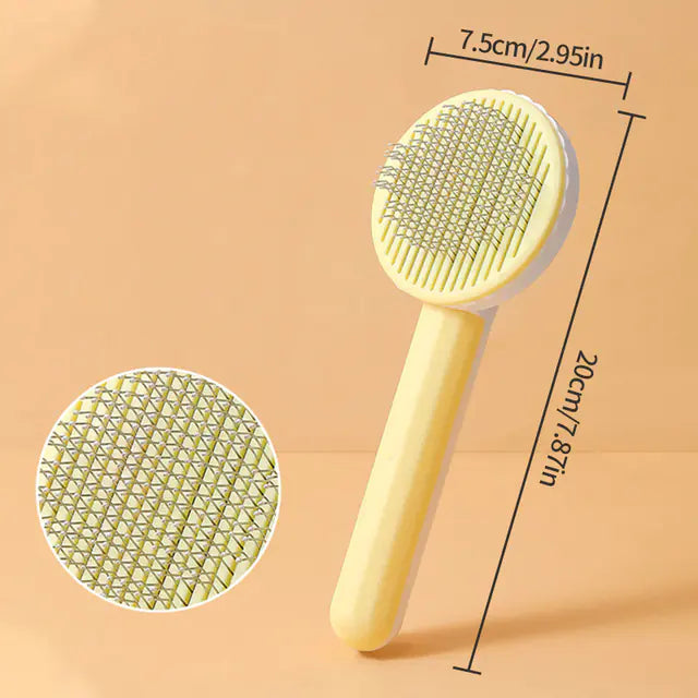 Self-Cleaning Pet Grooming Slicker Brush for Cats & Dogs