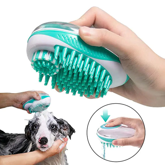 2 in 1 Pet Bath Brush and Grooming Comb for Dogs/Cats