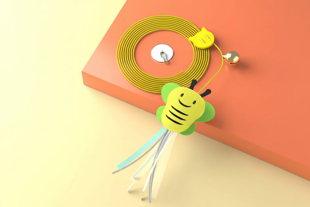 Cat Toy with Hanging Feather Teaser and Bells